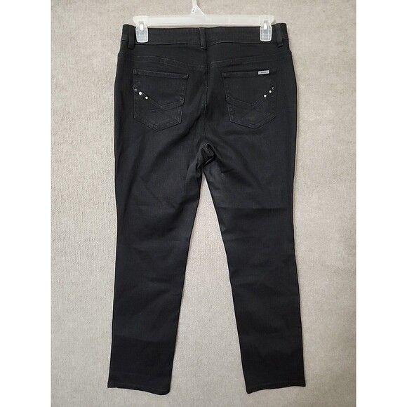 Chicos So Slimming Jeans Womens 1.5 US 10 Short Black Straight Leg Stretch - Picture 3 of 7